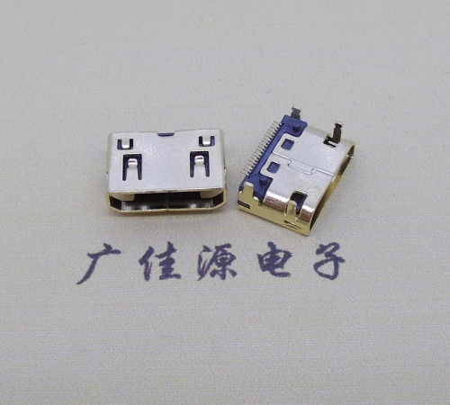 杭州短体板上HDMI19P母座外壳镀金