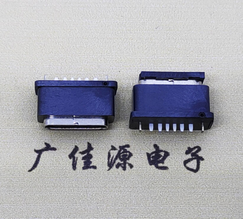 深圳Type c6pin直插母座 H=6.8mm包胶IPX7防水厂家直销