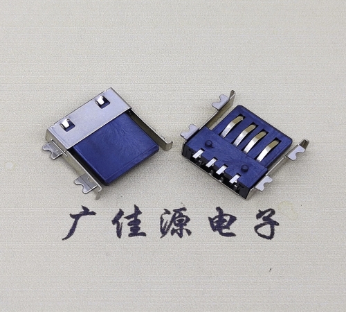 薄胶芯母座 USB2.0卧式贴板A母10.0短体接口